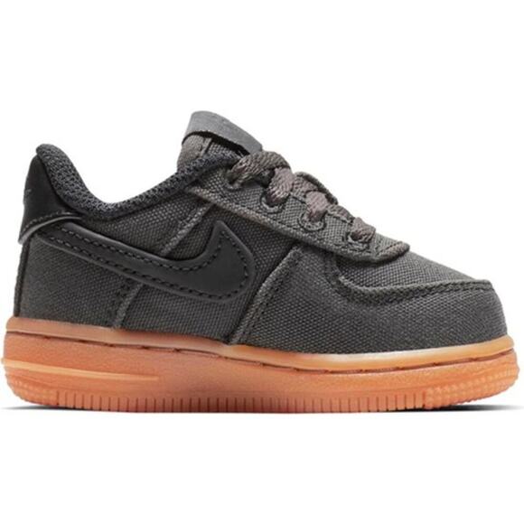 Nike Air Force 1 Size 8C Kids Boy Gray Canvas Sneakers Casual School Everyday - Picture 1 of 11